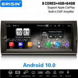 Erisin 10.25 pollici 8-Core Android 10 Autoradio per BMW serie 5 E39 E53 X5 M5 unità principale con GPS Navigazione Bluetooth CarPlay Android Auto DSP A2DP DVB-T2 WiFi DAB+ 4GB RAM+64GB ROM