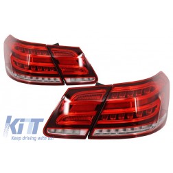 LED Light Bar Taillights suitable for MERCEDES E-Class W212 (2009-2013) Conversion Facelift Design Red Clear
