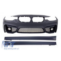 Front Bumper with Fog Lamps and Side Skirts suitable for BMW 3er F30 F31 (2011-up) M3 Design