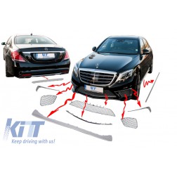 Body Kit Package Ornaments Chrome Moldings suitable for Mercedes S-Class W222 (2013-up) S65 Design