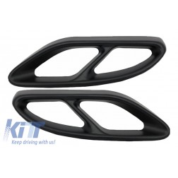Black Muffler Tips Covers suitable for MERCEDES C-Class W205 S65 E65 GLE W166 X166 GLC W253 Sport Design
