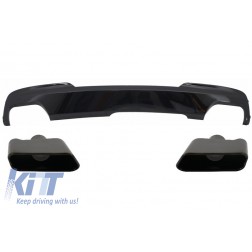 Double Outlet Air Diffuser Exhaust Muffler Tips Black Edition Sport M-Tech 550i Design suitable for BMW F10 F11 2011-2017