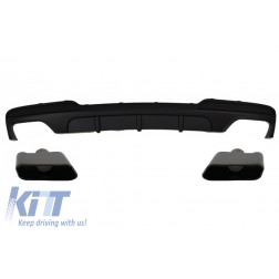 Double Outlet Air Diffuser Exhaust Muffler Tips Sport Black Edition M-Performance 550i Design suitable for BMW F10 F11 2011-2017