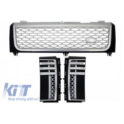 Central Grille Side Vents suitable for Land ROVER Range ROVER Vogue III (L322) (2002-2005) Black-Silver Autobiography Supercharged Edition