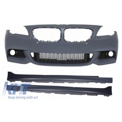 Front Bumper with Side Skirts suitable for BMW F10 F11 5 Series (2011+) M-Technik Design Without Fog Lamps