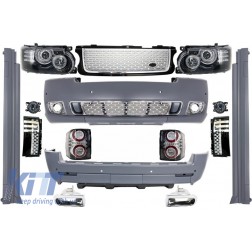 Kit carrozzeria completo di design per autobiografia di conversione adatto per Range ROVER Vogue (L322) (2002-2009) retrofit su Facelift Black / Silver Grille Edition2010 +