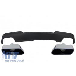 Double Outlet Air Diffuser with Exhaust Muffler Tips Sport M-Tech 550i Design suitable for BMW F10 F11 2011-2017