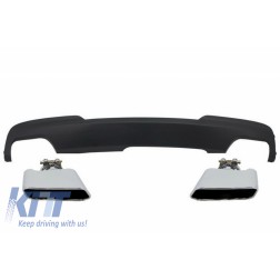Double Outlet Air Diffuser with Exhaust Muffler Tips Sport M-Teck 550i V8 LCI Square suitable for BMW F10 F11 2011-2017
