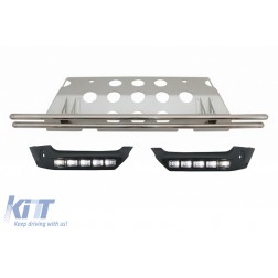 Front Bumper Spoiler LED DRL Extension Rear Skid Plate Under Run suitable for MERCEDES Benz W463 G-Class 89-17