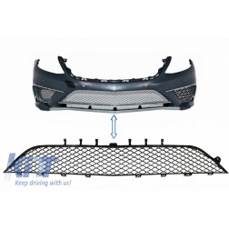 Front Bumper Central Lower Grille suitable for MERCEDES Benz S-Class W222 S63 Design Piano Black