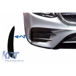 Front Bumper Flaps Side Fins Flics suitable for MERCEDES E-Class W213 S213 C238 A238 E43 E53 Design Black Edition