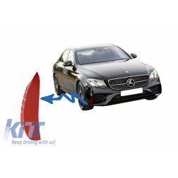 Front Bumper Flaps Side Fins Flics suitable for Mercedes E-Class W213 S213 C238 A238 E43 E53 Design Red