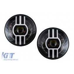 7 Inch CREE LED Headlights DRL suitable for Jeep Wrangler JK TJ LJ  Defender Mercedes W463 Black