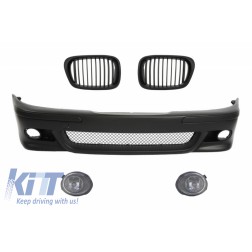 Front Bumper with Central Grilles Black and Fog Lights suitable for BMW E39 5 Series 1995-2003 M5 Design