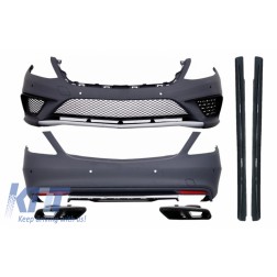 Body kit suitable for Mercedes S-Class W222 (2013-06.2017) with Exhaust Muffler Tips Black S63 Look