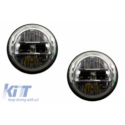 7 Inch CREE LED Headlights Angel Eye Halo DRL Jeep Wrangler JK TJ LJ JL Land ROVER Defender Mercedes W463