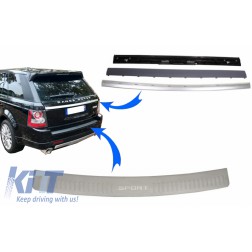 KIT Rear Bumper Protector Foot Plate and Trunk Tailgate Suitable for Range ROVER Sport L320 (2005-2011) Aluminum Autobiography Look