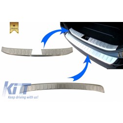 KIT Rear Bumper Protector Sill Plate Foot Plate Aluminum Cover suitable for BMW X1 E84 non LCI (2009-2012)