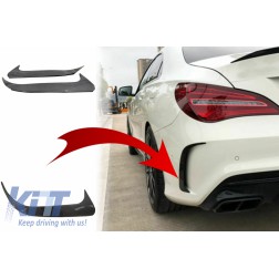 Rear Bumper Flaps Side Fins Flips suitable for MERCEDES CLA W117 (2014-2018) Carbon Edition