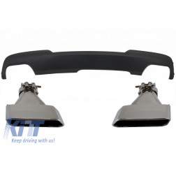 Double Outlet Air Diffuser with Exhaust Muffler Tips Sport M-Teck 550i V8 LCI Square suitable for BMW F10 F11 2011-2017