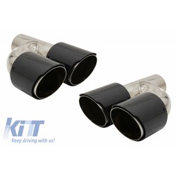 Carbon Fiber Exhaust Muffler Tips Polished Look Inlet 6.3cm