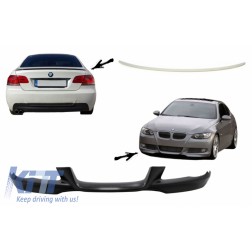 Front Bumper Lip and Rear Trunk Spoiler Lid suitable for BMW 3 Series E92/E93 (2006-2009) Coupe Cabrio M-Tech Sport M3 Design