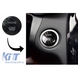 Car Engine Start Button Cover Interior Decoration suitable for MERCEDES A-Class W176 (2012-2017) B-Class W246 (2012-2017) C-Class W205 (2015-2017) W204 (2008-2014) Real Carbon