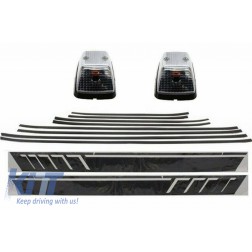 Add On Door Moldings Strips Carbon with Side Decals Sticker Vinyl Matte Black and Turning Lights suitable for MERCEDES G-Class W463 (1989-2015)