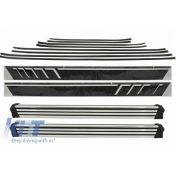 Add On Door Moldings Strips Carbon with Side Decals Sticker Vinyl Matte Black and Side Steps suitable for MERCEDES G-Class W463 (1989-2018)