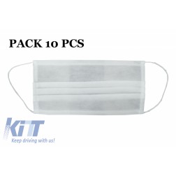 Package of 10 Mask with Folds 100% Polypropylene 2 Layers Unisex