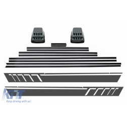 Add On Door Moldings Strips with Side Decals Sticker Vinyl Dark Grey and Turning Lights suitable for MERCEDES G-Class W463 (1989-2015)