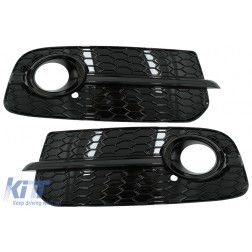 Fog Lamp Covers Side Grilles suitable for Audi Q5 SUV 8R Facelift (2012-2016) Full Black RS Design