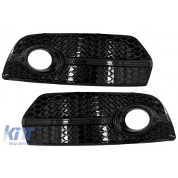 Fog Lamp Covers Side Grilles suitable for Audi Q5 SUV 8R (2008-2011) RS Design Piano Black