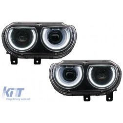 Headlights LED DRL suitable for DODGE CHALLENGER (2008-2014) with Sequential Dynamic Turning Lights