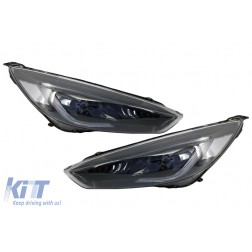 Headlights LED DRL suitable for FORD Focus III Mk3 RHD (2015-2017) Bi-Xenon Design Dynamic Flowing Turn Signals Demon Look