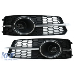 Bumper Lower Grille ACC Covers Side Grilles suitable for AUDI A6 C7 4G S Line Facelift (2015-2018) Chrome Edition