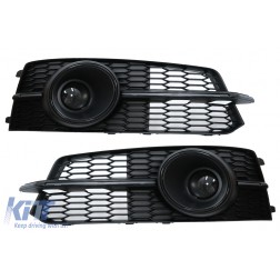 Bumper Lower Grille ACC Covers Side Grilles suitable for AUDI A6 C7 4G S Line Facelift (2015-2018) Black Edition