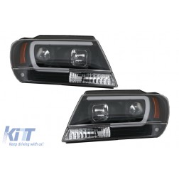 Headlights Angel Eyes suitable for Jeep Grand Cherokee (1999-2004) Tube Light Black
