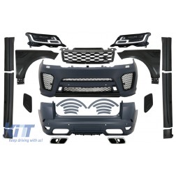 Complete Body Kit with LED Headlights suitable for Range Rover Sport L494 (2013-2017) Conversion to 2019 SVR Design