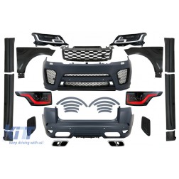 Complete Body Kit with LED Headlights and Taillights suitable for Range Rover Sport L494 (2013-2017) Conversion to 2019 SVR Design