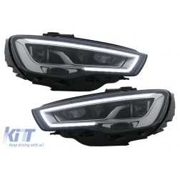 Full LED Headlights suitable for Audi A3 8V Pre-Facelift (2013-2016) Upgrade for Halogen with Sequential Dynamic Turning Lights LHD