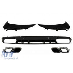 Bumper Valance Diffuser with Rear Bumper Flaps suitable for MERCEDES C-Class C205 A205 Coupe Cabriolet (2014-2019) Facelift C63S Design