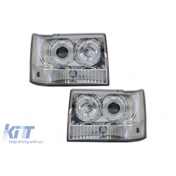 Headlights suitable for Jeep Grand Cherokee I ZJ (1993-1998) Angel Eyes Chrome