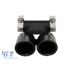 Exhaust Muffler Tips suitable for Porsche 718 Cayman/Boxster (2016-Up) Piano Black