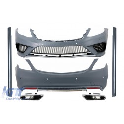 Body Kit with Exhaust Muffler Tips Chrome suitable for Mercedes S-Class W222 (2013-06.2017) S63 Design