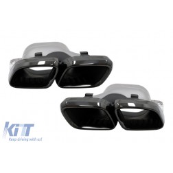 Exhaust Muffler Tips suitable for Mercedes C-Class W205 S205 C205 A205 C63 C63S Facelift (2019-up) Black