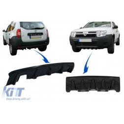 Front and Rear Bumper Skid Plate Protection suitable for DACIA Duster 4x4 / 4x2 (2010-2017) Piano Black