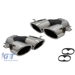 Exhaust Muffler Tips suitable for Mercedes A-Class W177 CLA II X118 C118 GLA SUV H247 GLB SUV X247 35 AMG / 45 AMG (2018-) 45S Design Chrome