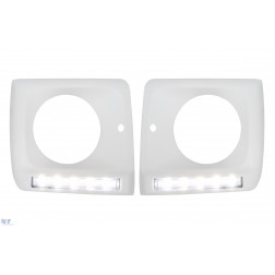 Headlights Covers with LED DRL Daytime Running Lights suitable for Mercedes G-Class W463 (1989-up) G65 Design Chrome