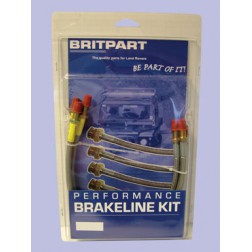 .Brake Hose Set Discovery 1 Non-Abs 94-98 +150mm (Britpart) Braided DA2412150S